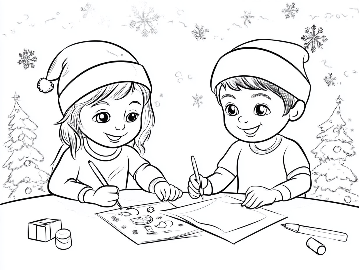  Foto zu 17 tolle Weihnachtsbilder für Kinder zum Nachmalen 