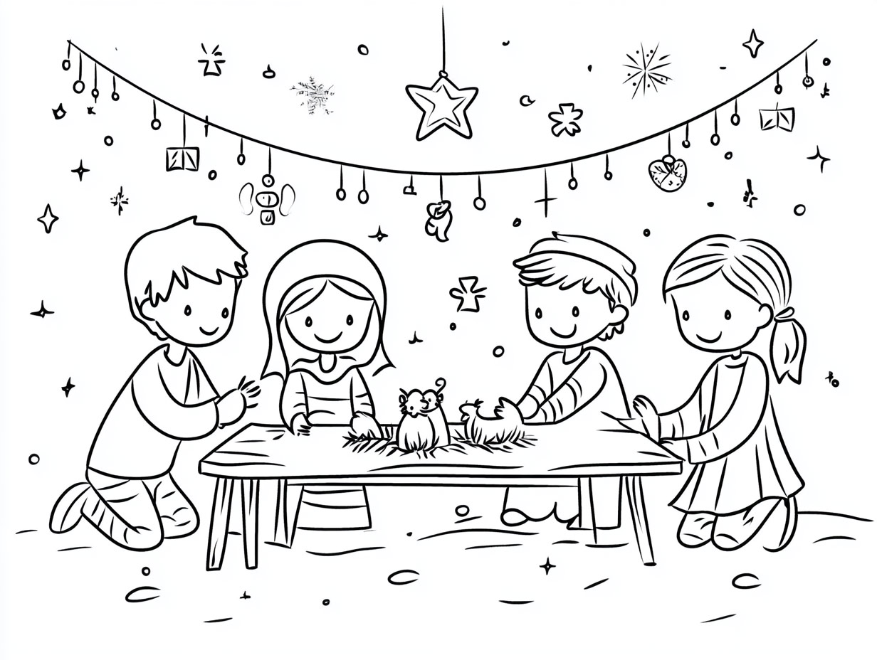  Foto zu 17 tolle Weihnachtsbilder für Kinder zum Nachmalen 