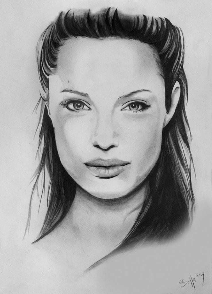 Bleistiftzeichnung von Angelina Jolie